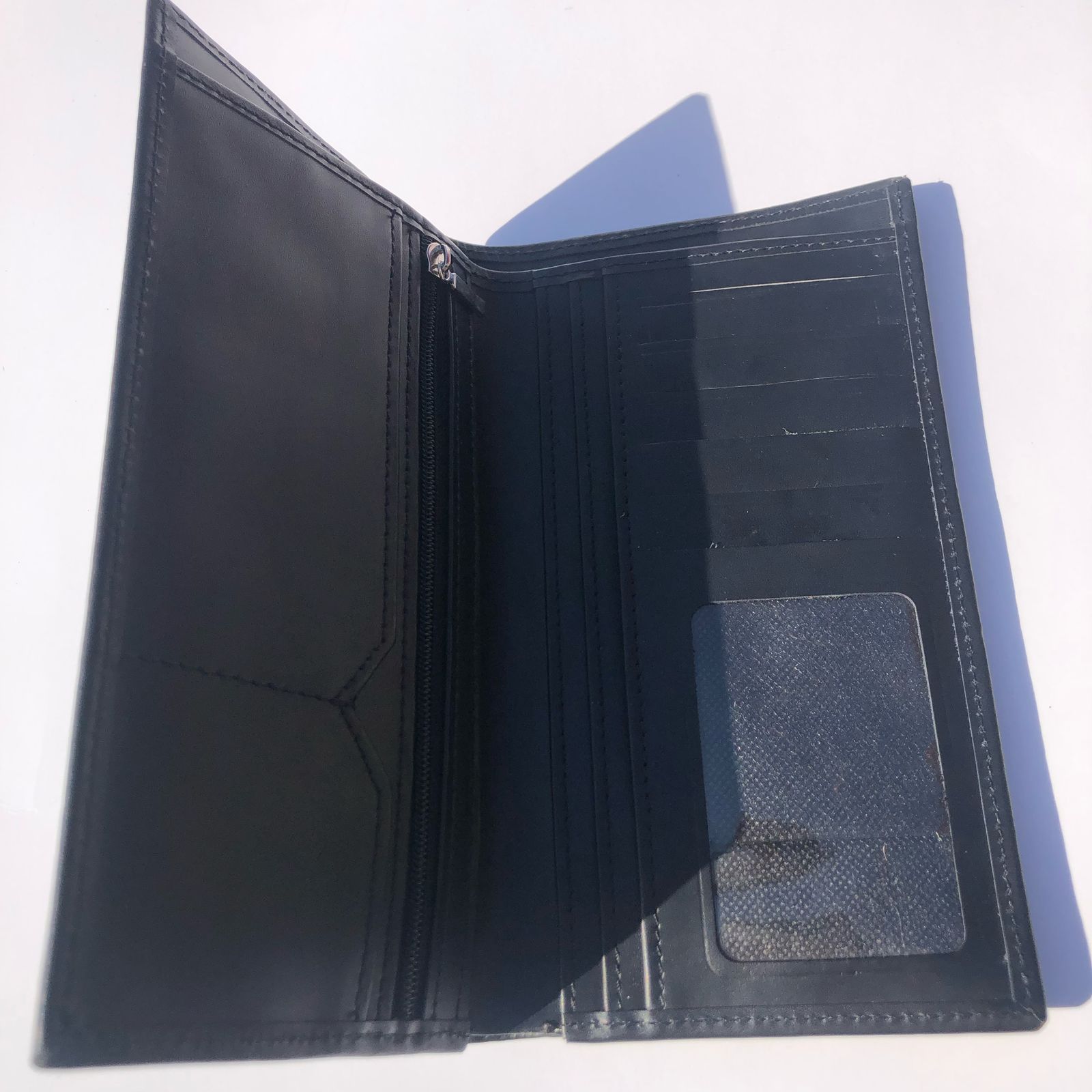Black Long Leather Wallet | Men’s Slim Bifold | Genuine Leather Purse - Image 2