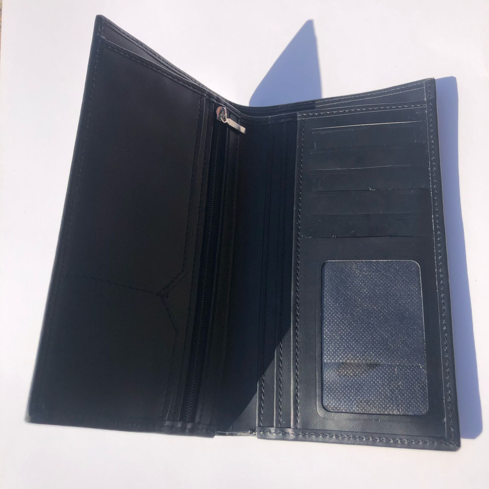 Black Long Leather Wallet | Men’s Slim Bifold | Genuine Leather Purse - Image 3