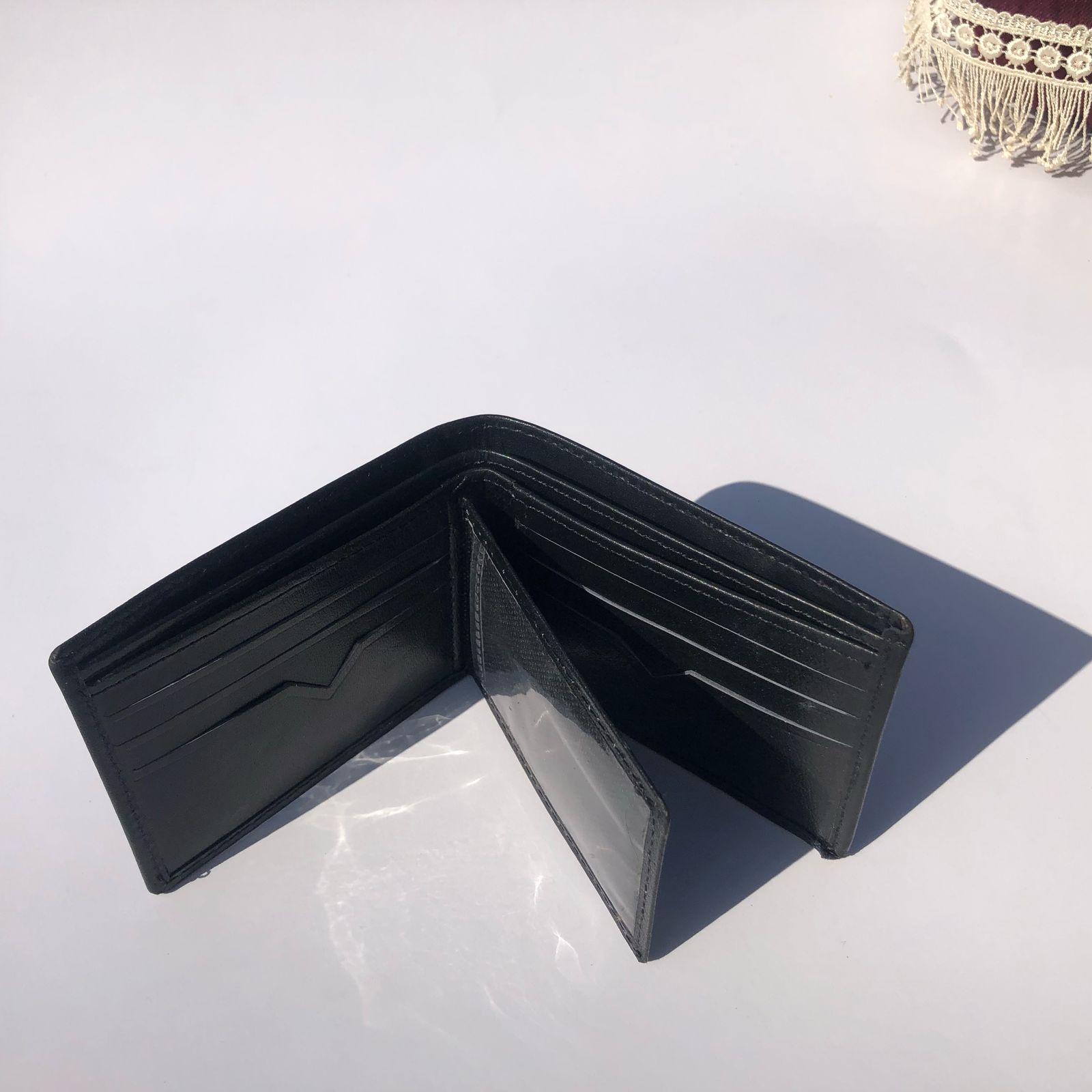 Black Wallet With Low Cut | Men’s Slim Leather Wallet | Stylish Gents Purse - Image 5
