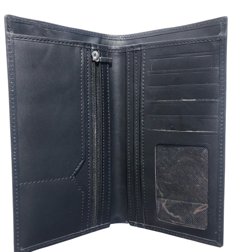 Black Long Leather Wallet | Men’s Slim Bifold | Genuine Leather Purse - Image 10