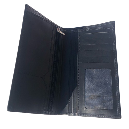 Black Long Leather Wallet | Men’s Slim Bifold | Genuine Leather Purse - Image 11